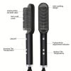 2-in-1 Electric Hair Straightener Brush Hot Comb Adjustment Heat Styling Curler Anti-Scald Comb