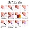 Limegirl 8ml Gel Nail Polish Set with Base Coat Top Coat Pink Glitter Semi-Permanent UV Led Gel Varnish Soaking Nail Polish Tool Set