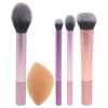 Everyday Essential Set by Real Techniques for Women - 5 Pc Blush Brush - 400, Miracle Complexion Sponge, Deluxe Crease Brush - 300