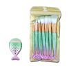 11Pcs Mermaid Makeup Brush Face Eyebrow Lip Eyeliner Brush Green Gold Tool Set