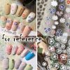 10 Sheets Random Patterned 3D Rose Nail Stickers Self-Adhesive DIY Nail Art Decals Nail Decals