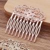 3 Pcs Rose Gold 10 Teeth Side Comb Metal Hair Clip Hair Comb Flower Vine Cirrus Decorative Comb Hair Pin