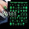 Nail Sticker 10 Sheets Luminous Mixed Halloween Patterns DIY Nail