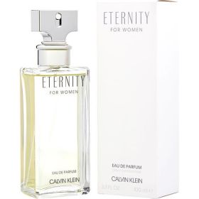 ETERNITY by Calvin Klein (Scent: Sage, Freesia, Mandarin Orange, Green Notes, Citruses, Marigold, Jasmine, Narcissus, Violet, Rose, Lily of the Valley, Carnation, Lily, Heliotrope, Musk, Patchouli, Amber, Sandalwood, Option: WOMEN, size: 3.4 OZ)