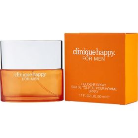 HAPPY by Clinique (Scent: Sea Notes, Lemon, Mandarin Orange, Green Notes, Lime, Rose, Lily of the Valley, Jasmine, Freesia, Cedar, Guaiac Wood, Musk, Cypress, Option: MEN, size: 1.7 OZ)