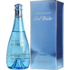 COOL WATER by Davidoff (Scent: Melon, Lily, Calone, Lotus, Black Currant, Lemon, Quince, Pineapple, Lily of the Valley, Water Lily, Rose, Jasmine, Lotus, Hawthorn, Honey, Raspberry, Musk, Vetiver, Sandalwood, Peach, Vanilla, Violet Root, Blackberry, Option: WOMEN, size: 6.7 OZ)