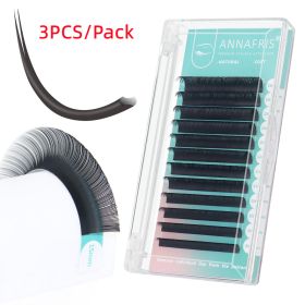 ANNAFRIS 3PCS/Pack Ellipse Flat Eyelashes Extension Natural Soft Matte Black Faux Mink Individual False Lashes Split Tips Light Eye Lashes Extension S (Length: 13mm, Curl & Thickness: 0.15 C)