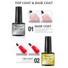 Limegirl 10 Colors 8ML Nail Gel Polish Nail Set With Base Coat Top Coat Nail Mirror Glitter Powder DIY Metallic Colorful Dust Metal Effect  LED UV Gel