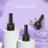 Limegirl 10 Colors 8ML Nail Gel Polish Nail Set With Base Coat Top Coat Nail Mirror Glitter Powder DIY Metallic Colorful Dust Metal Effect  LED UV Gel